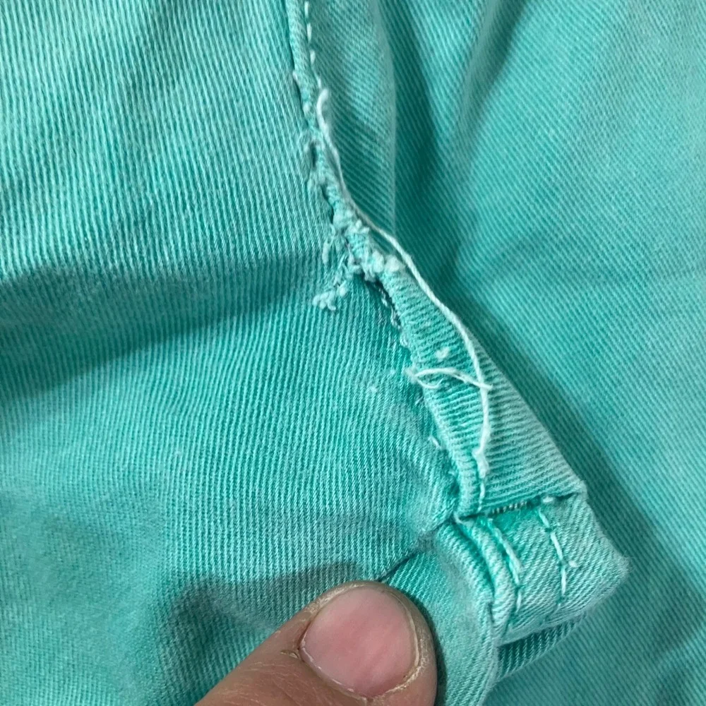 Hollister‎ Mens Teal Green Chino Shorts Sz 30 Button Fly 100% Cotton Casual Prep